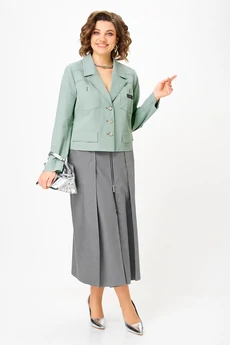 Костюм с юбкой 24139 серо-зеленый AIRA style