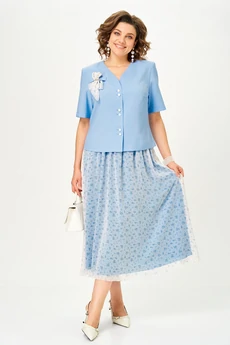 Костюм с юбкой 24142 голубой AIRA style