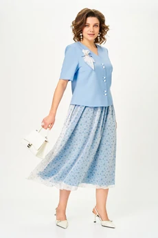 Костюм с юбкой 24142 голубой AIRA style