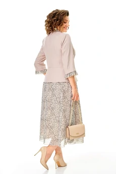 Костюм с юбкой 24144 бежевый лео AIRA style