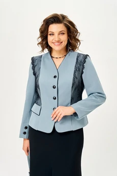 Костюм с юбкой 24147 серо-голубой AIRA style