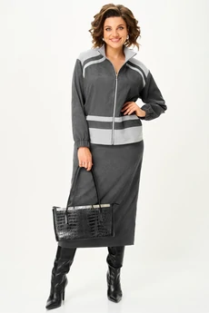 Костюм с юбкой 24153 графит AIRA style