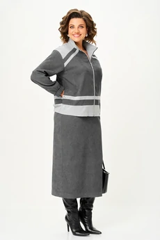 Костюм с юбкой 24153 графит AIRA style