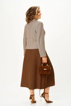 Костюм с юбкой 24154 коричневый  AIRA style