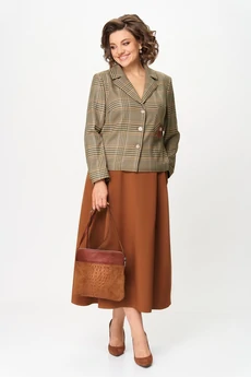 Костюм с юбкой 2417А бурбон AIRA style