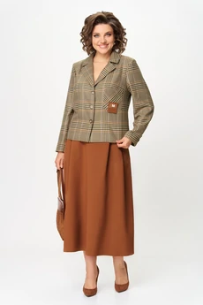 Костюм с юбкой 2417А бурбон AIRA style