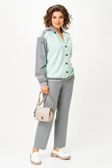 Костюм брючный 24231 мятно-серый AIRA style