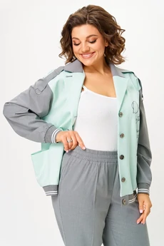 Костюм брючный 24231 мятно-серый AIRA style
