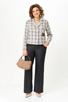 Костюм брючный 24246 беж+графит AIRA style