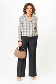 Костюм брючный 24246 беж+графит AIRA style