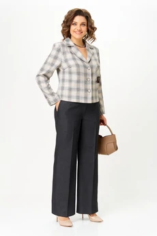 Костюм брючный 24246 беж+графит AIRA style