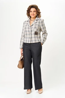 Костюм брючный 24246 беж+графит AIRA style