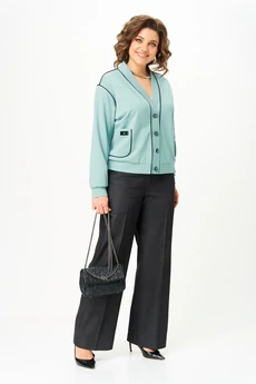 Костюм брючный 24247 мята + графит AIRA style