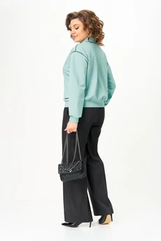 Костюм брючный 24247 мята + графит AIRA style