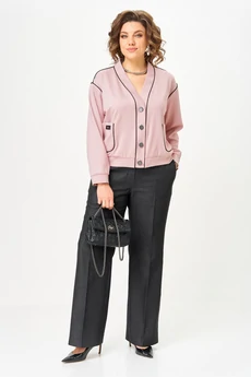 Костюм брючный 24247 пудра + графит AIRA style