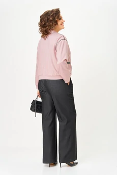 Костюм брючный 24247 пудра + графит AIRA style