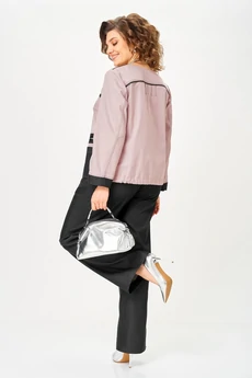 Костюм брючный 24249 пудра+графит AIRA style