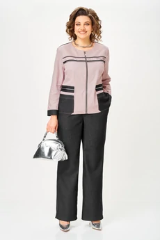 Костюм брючный 24249 пудра+графит AIRA style