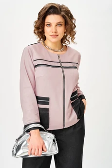 Костюм брючный 24249 пудра+графит AIRA style