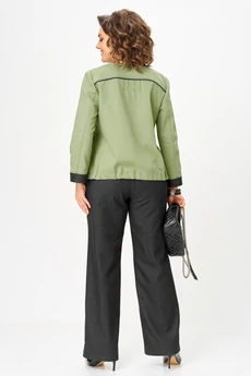 Костюм брючный 24249 зеленый+графит AIRA style