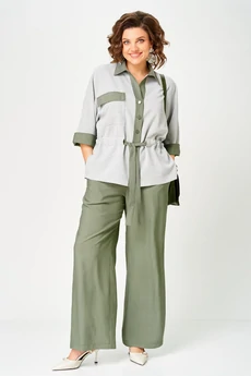 Костюм брючный 24254 зеленый AIRA style