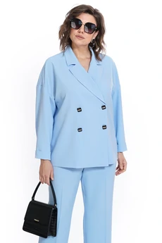 Костюм брючный 2437 голубой ALANI