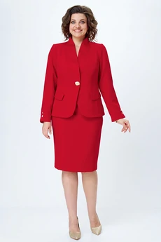 Костюм с юбкой 2490 красный ALANI