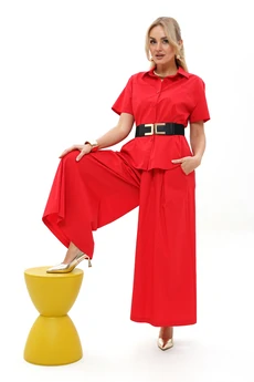 Костюм брючный 2494 красный ALANI