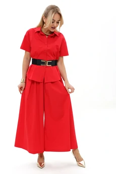 Костюм брючный 2494 красный ALANI