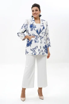 Костюм брючный 2500 бело-синий ALANI