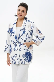 Костюм брючный 2500 бело-синий ALANI