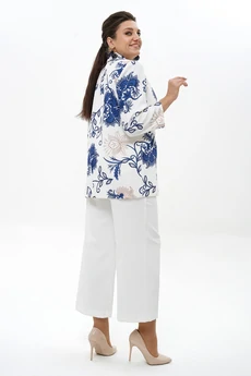 Костюм брючный 2500 бело-синий ALANI