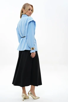 Костюм с юбкой 2509 голубой + черный ALANI
