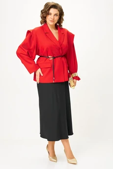 Костюм с юбкой 2509 красный + черный ALANI