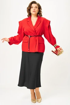 Костюм с юбкой 2509 красный + черный ALANI