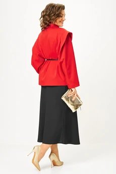 Костюм с юбкой 2509 красный + черный ALANI