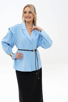 Костюм с юбкой 2509 голубой + черный ALANI