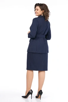 Костюм с юбкой 2513 синяя полоска ALANI