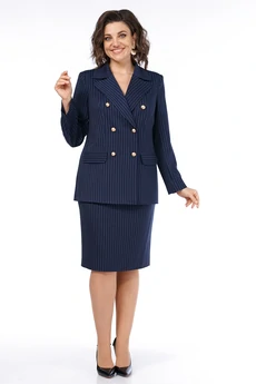 Костюм с юбкой 2513 синяя полоска ALANI