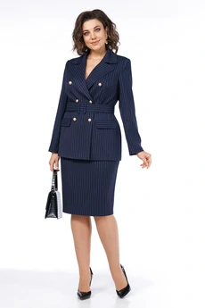 Костюм с юбкой 2513 синяя полоска ALANI