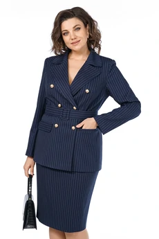 Костюм с юбкой 2513 синяя полоска ALANI