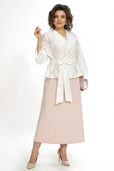 Костюм с платьем 2519 молоко + пудра ALANI