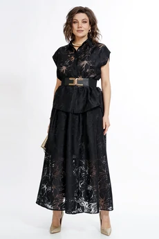 Костюм с юбкой 2520 черный ALANI