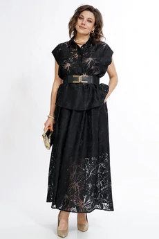 Костюм с юбкой 2520 черный ALANI