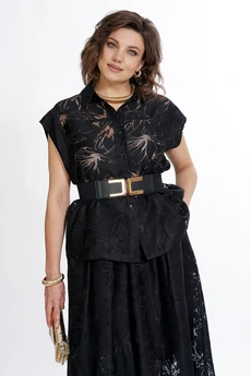 Костюм с юбкой 2520 черный ALANI