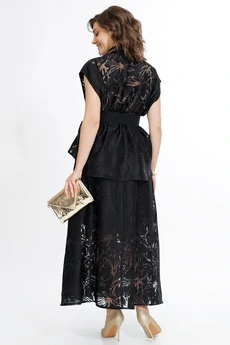 Костюм с юбкой 2520 черный ALANI