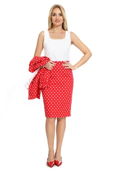 Костюм с юбкой 2533 красный ALANI