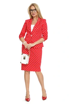 Костюм с юбкой 2533 красный ALANI