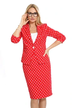 Костюм с юбкой 2533 красный ALANI