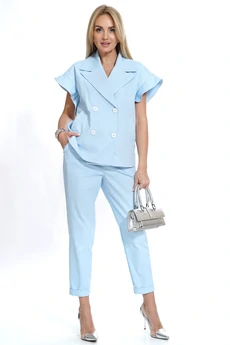 Костюм брючный 2541 голубой ALANI